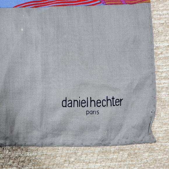 VTG Daniel Hechter Silk Scarf 30" Square Green Plaid Elephant Hand Rolled - Picture 2 of 16